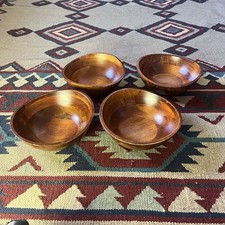 Vintage Wooden Salad Bowl Set Of 4