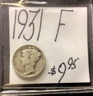 1931 Mercury Silver Dime F! ENN Coins