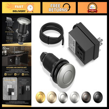 Wireless Garbage Disposal Air Switch Kit - Brushed Nickel Sink Button, UL Listed
