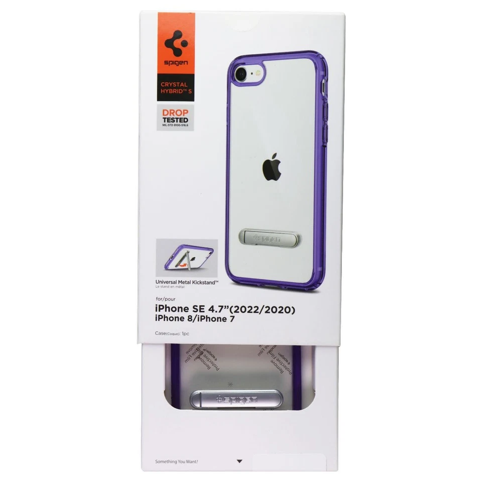 Spigen Crystal Hybrid S Case for Apple iPhone SE (2020-22) / 8 / 7 - Purple - Image 3 of 3