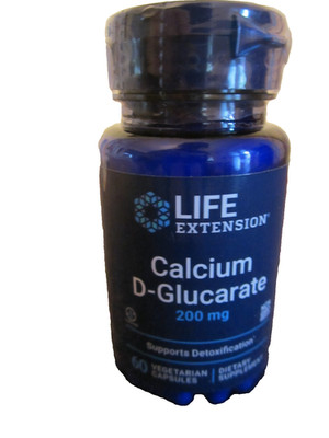 Life Extension,  Calcium D-Glucarate  200 mg.  60 Veg Cap  Exp.7/27