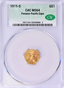 1 Of Only 7 CACG MS-64 1915-S Panama-Pacific Exposition Gold Dollar