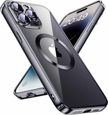 For Apple iPhone 16 15 14 13 12 11 Pro Max Clear Case Slim Plating Mag Cover