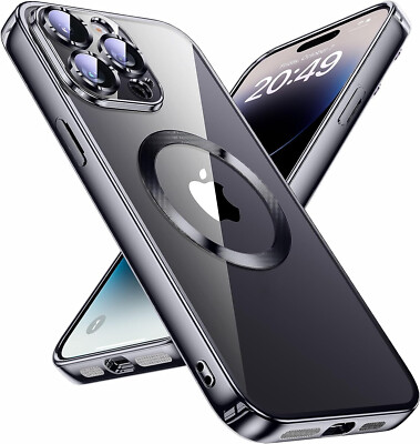 For Apple iPhone 16 15 14 13 12 11 Pro Max Clear Case Slim Plating Mag Cover