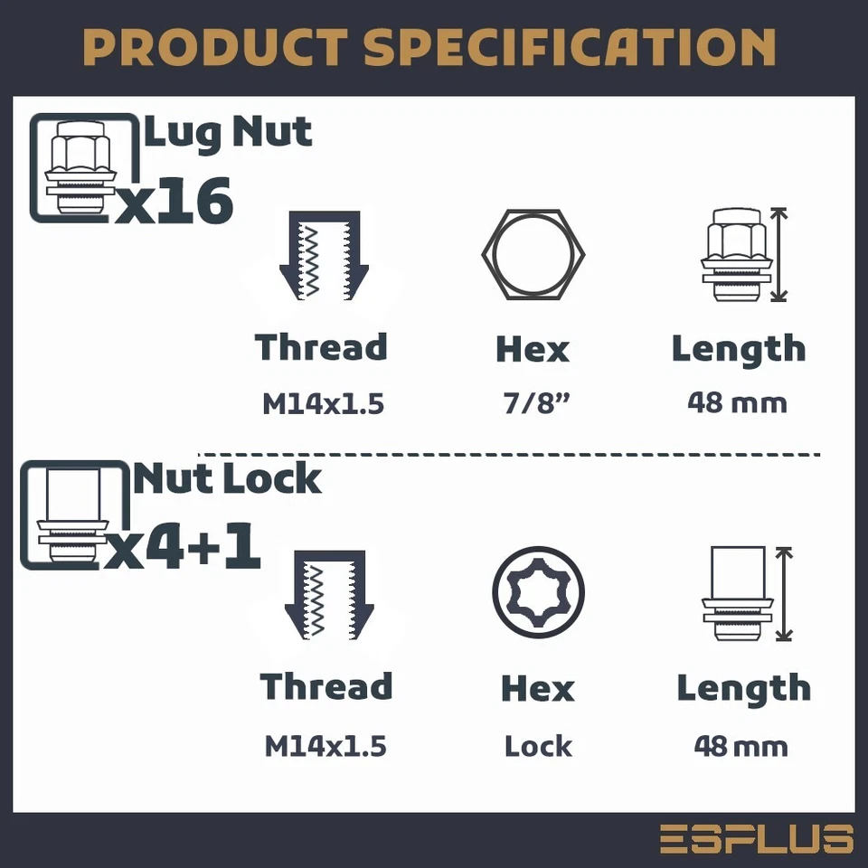 20pc Black 1.85" OEM Lugnuts Wheel Lock Combo Fit Land Rover Discovery Range - Image 2 of 4