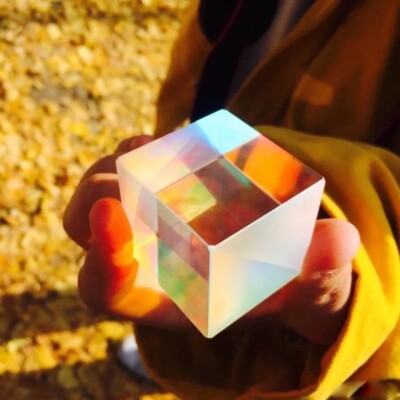4PCS 2.2X2.2X2.3cm Defective Splitter X-cube Glass prism for Science Experiment