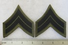 Pair 1960s Us Army Vietnam Corporal E-4 Subdued Jungle Stripes Patches Original