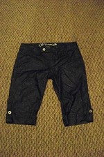 womens ymi premium dark wash gliiter jeans shorts 7 30