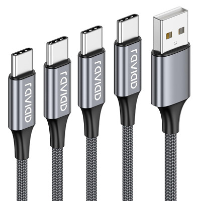 RAVIAD USB C Kabel [4Pack 0.5M 1M 2M 3M] 3.1A   Schnellladekabel Nylon