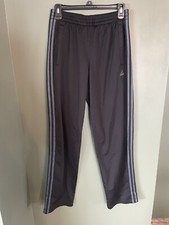 Adidas Performance Essentials Black Pants Three Gray Stripe Sm