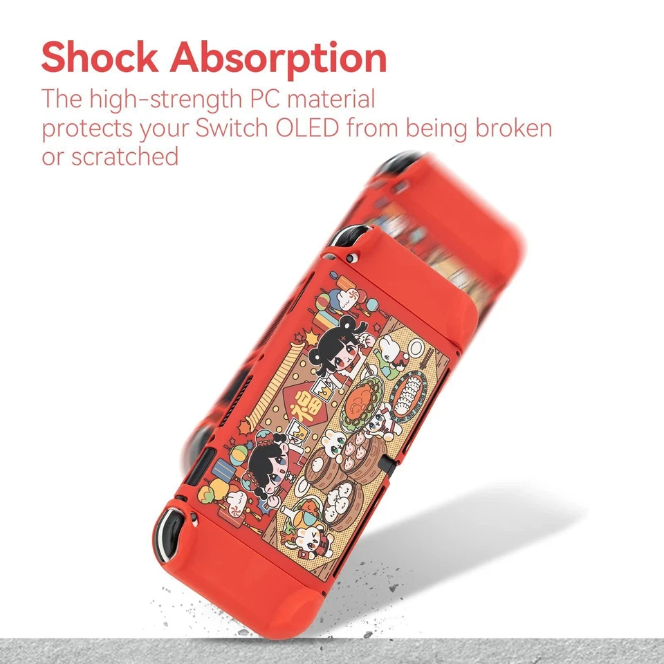 GeekShare Protective Case for Switch OLED Joycon Slim Cover Bunny Dinner NewYear - Image 3 of 4