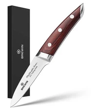Professional Chef Knife 3.5 Inch Knife - Elegant Red Pakkawood Handle