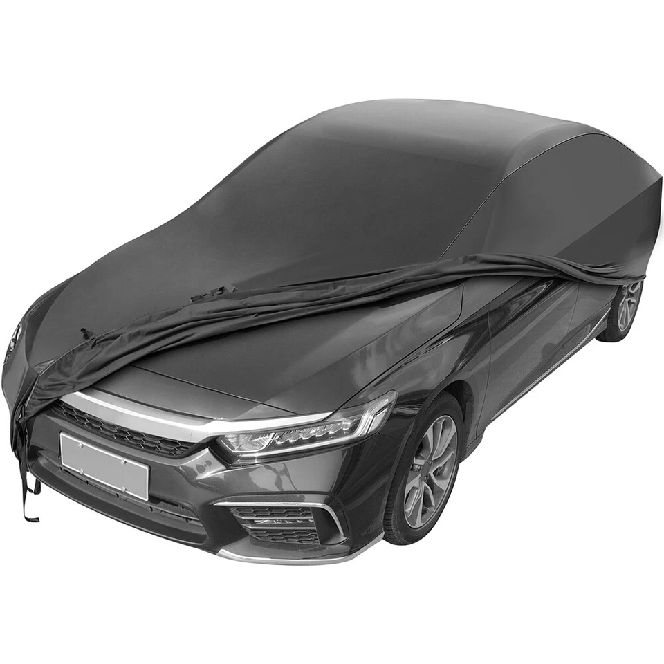 Cubierta de coche impermeable exterior interior satinado elástica para todo tipo de clima negra para Audi R8 Foto 2 de 4