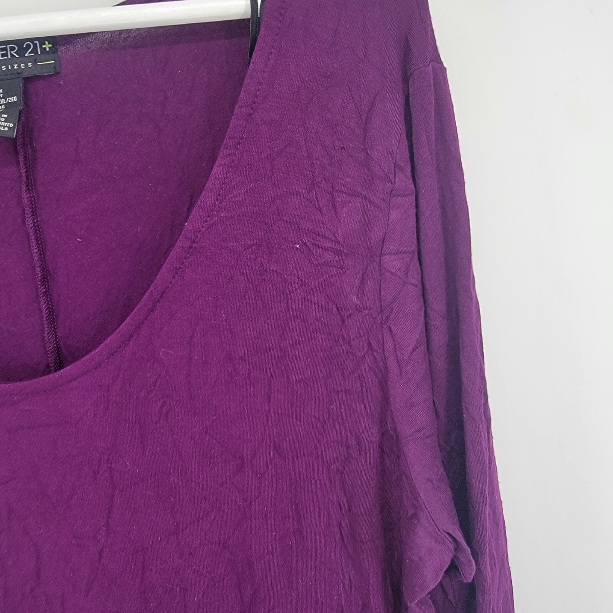 Haut Femme Forever 21 Violet - Manches Longues, Col Bateau - Taille M - Occasion Très Bon État