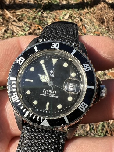 Vintage SAILBOAT Yacht Logo Nautica 50M Diver Watch - Picture 5 of 10