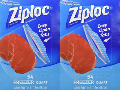Ziploc Quart Freezer Bags - 54-Count (Pack of 2) | eBay
