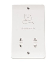 Click Mode White Moulded Shaver Socket