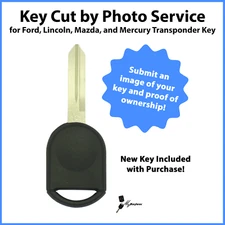 -Key Cut by Photo- Service for Ford Texas 4D-63 Transponder Chip Key Replacement