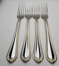 Mikasa Regent Bead Gold Dinner Forks Set of 4