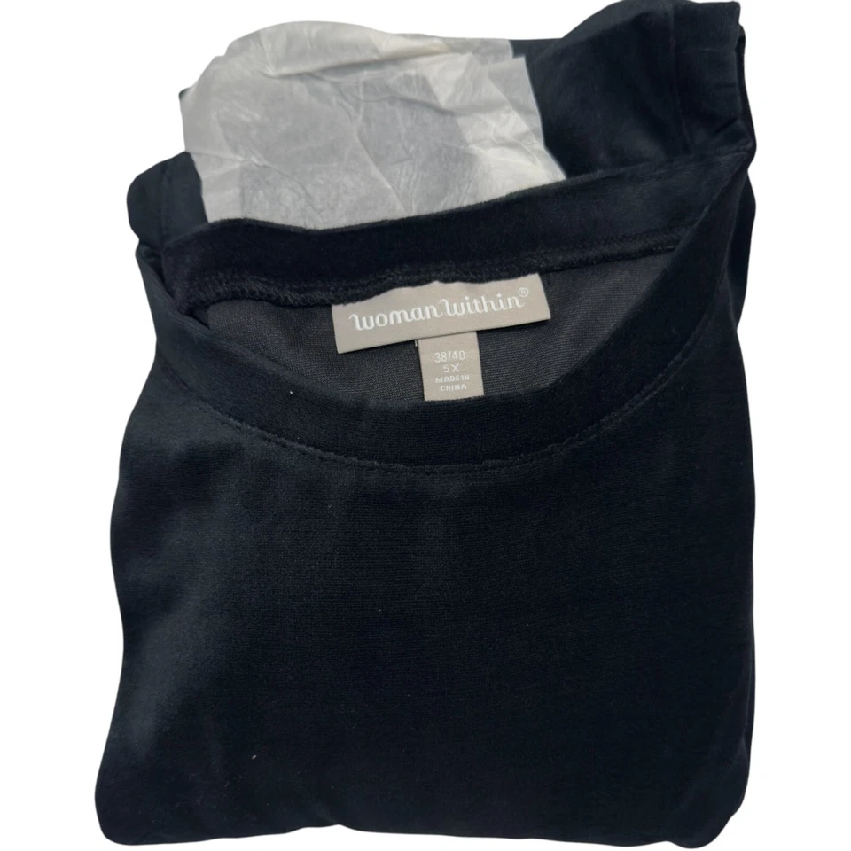 Women's Within Black ¾ Sleeve 38/40 Sleep Shirt - Womens Size 5XL - NEW - Image 3 of 4