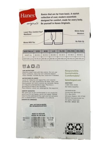 Hanes Originals 3 Stretch Boxer Briefs Mens 2XL 44-46" Wicking No Ride Up Cool - Picture 2 of 13