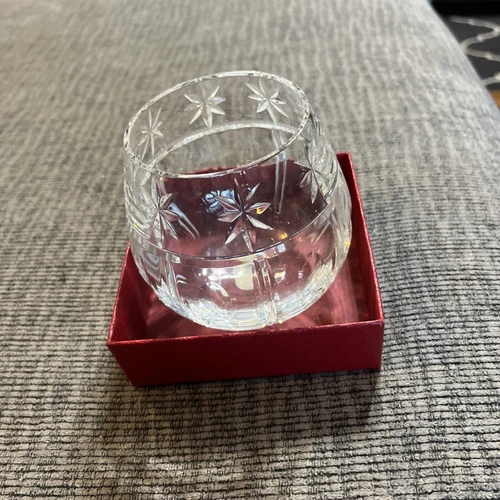 Vintage Waterford Crystal Holiday Votive Tea Light Candle Holder 3.5"