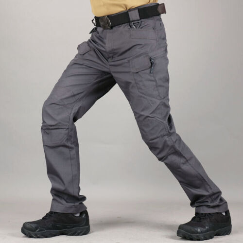 Men's Work Cargo Pants Tactical Combat Pants Outdoor Hiking Waterproof Trousers - Picture 10 of 28