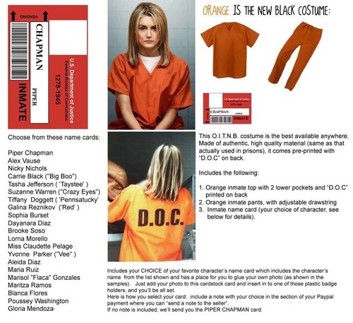 Black WOMENS PRISON COSTUME ORANGE 