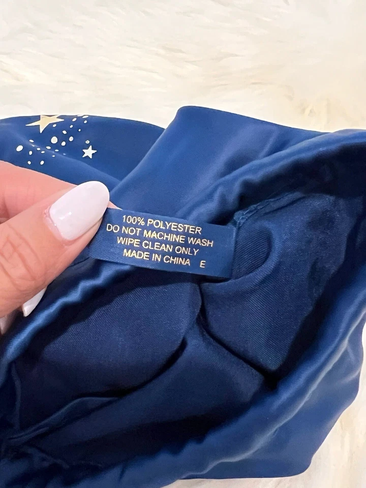 Nuevo Bolso de Maquillaje Estee Lauder Satinado Dibujo Cuerda Dormir Máscara de Ojos Estrella Luna Azul Foto 3 de 4