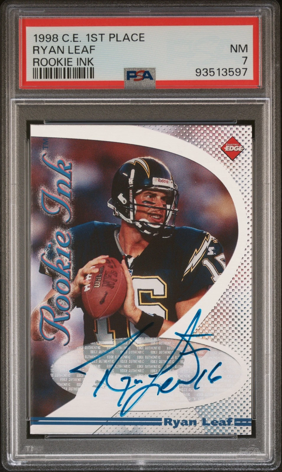 Ryan Leaf Collector's Edge 1st Place Rookie Ink # Base