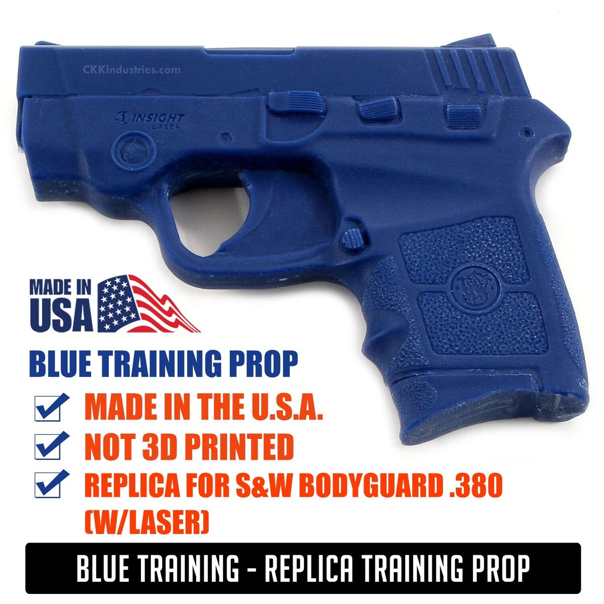 Blue Training Prop for S&W BODYGUARD .380 (w/Laser) - Solid Resin