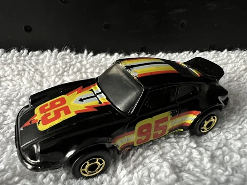 1974 Hot Wheels Porsche Black P-911 Vintage “95” GBW Gold Wheels