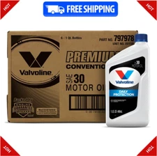 Valvoline Daily Protection SAE 30 Conventional Motor Oil 1 QT, Case of 6