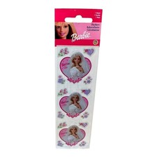 Sealed vintage 2000 SandyLion Barbie Doll stickers bride Barbie in a heart