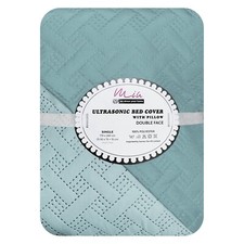 3 Piece Embossed Bedspread Quilted Comforter Single Double King Size Bedding Set