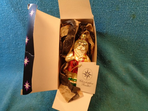 Christopher RADCO European Made Christmas Blown Glass Santa Claus Tree Ornament - Picture 1 of 10