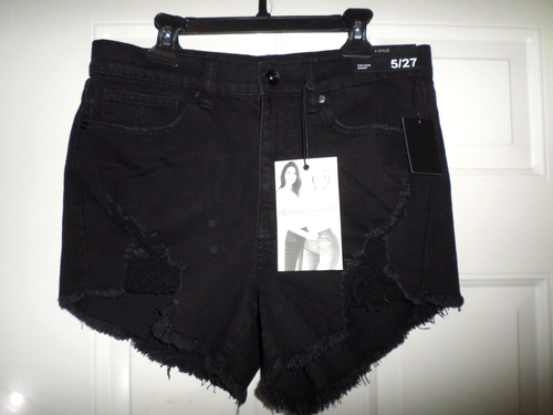 Kendall + Kylie The ICON Short Black 5/27 Cutoff Distressed Shorts