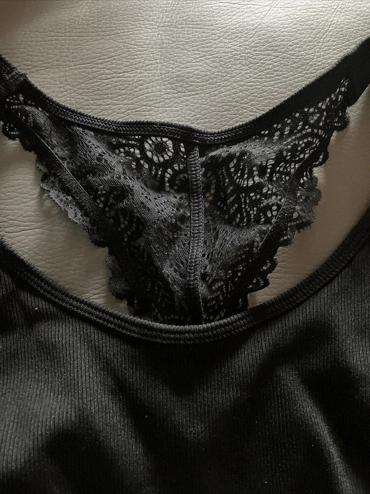 Nuevo bralette Xhilaration de encaje negro, blanco y plateado pequeño espalda deportiva para mujer Foto 3 de 4