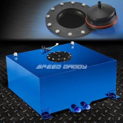 #ad 15 GALLON BLUE COATED ALUMINUM RACING DRIFTING FUEL CELL GAS TANKLEVEL SENDER $85.88