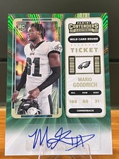 2022 Panini Contenders Mario Goodrich (RC) #295 Green Lazer Auto