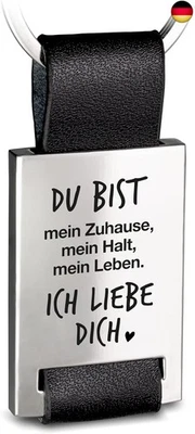 BESUCHE DEN FABACH-STORE FABACH Liebe Schlüsselanhänger mit Gravur aus Leder - Ich liebe dich S