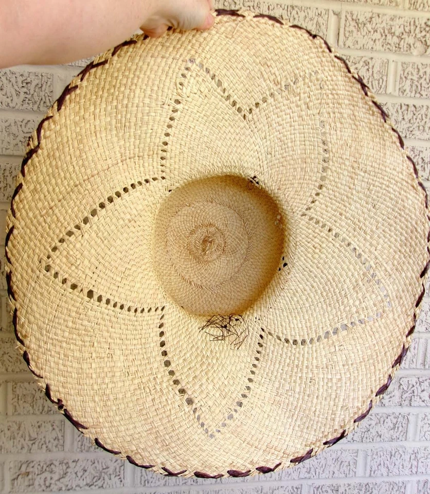 Fancy Oversize Straw Hat Hollie Hobbie Bonnet Girl Halloween Cosplay Ribbon - Image 4 of 4