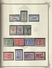 INDIA Stamp Collection 1947-1972  24 Scott Pages  Used MH, MNH, 350+, $ 380.00+