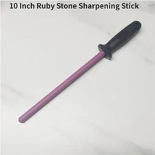 3000 Grit Ruby Sharpening Stone 10"Grinding Musat Stick Knife Hone Rod Sharpener