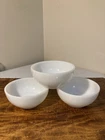 Set of 3 Fire King White Milk Glass Soup Cereal Bowls 5 In