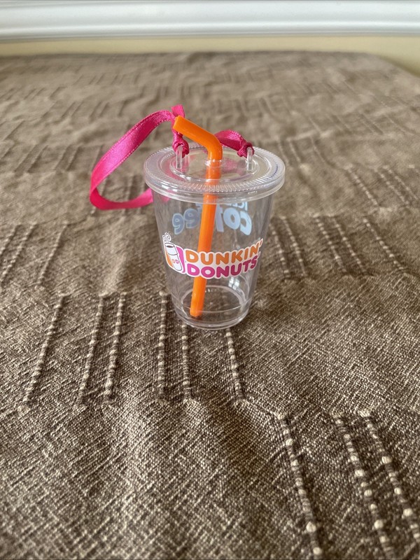 DUNKIN’ DONUTS 2011 Iced Coffee Cold Cup Mini Christmas Ornament-2011 - About 3”