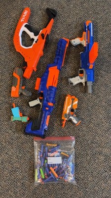 LOT 6 Nerf Dart/Soft Guns Mixed Lot of 6 Blasters with darts/ammo