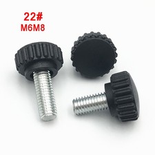 Black Plastic 22 Round Head Knurled Thumb Screws Hand Grip Knob Bolts M6 M8