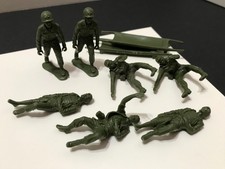 Vintage 1960's Marx Toys - WWII Soldier Lot X 9 - Wounded Injured Soldiers