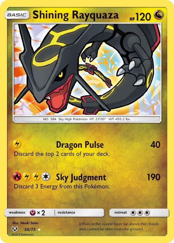 Shining Rayquaza - 56/73 - Pokemon Shining Legends Sun & Moon Ultra Rare Card MP
